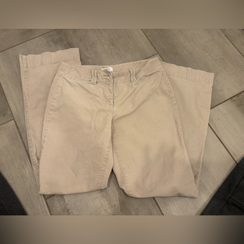 LOFT Light Beige Corduroy Trousers